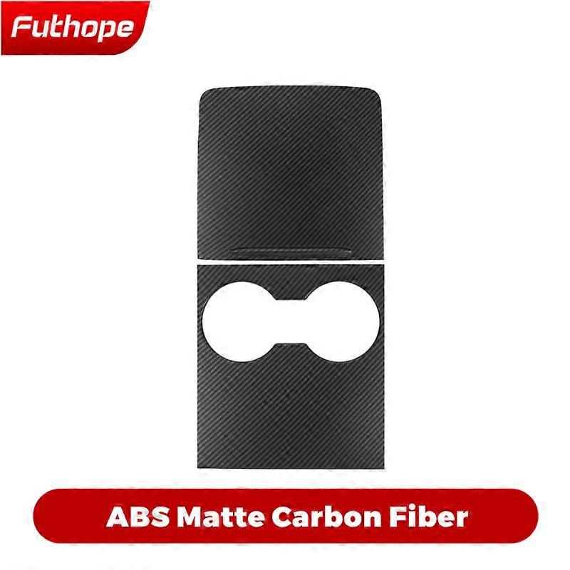 Futhope Cache De Console Centrale Ultra-mince En Abs Pour Tesla Model 3 Y 2021-22 - N'Affecte Pas Les Commandes Centrales - Protection Décorative Pour Voiture (fine De Carbone Mate)