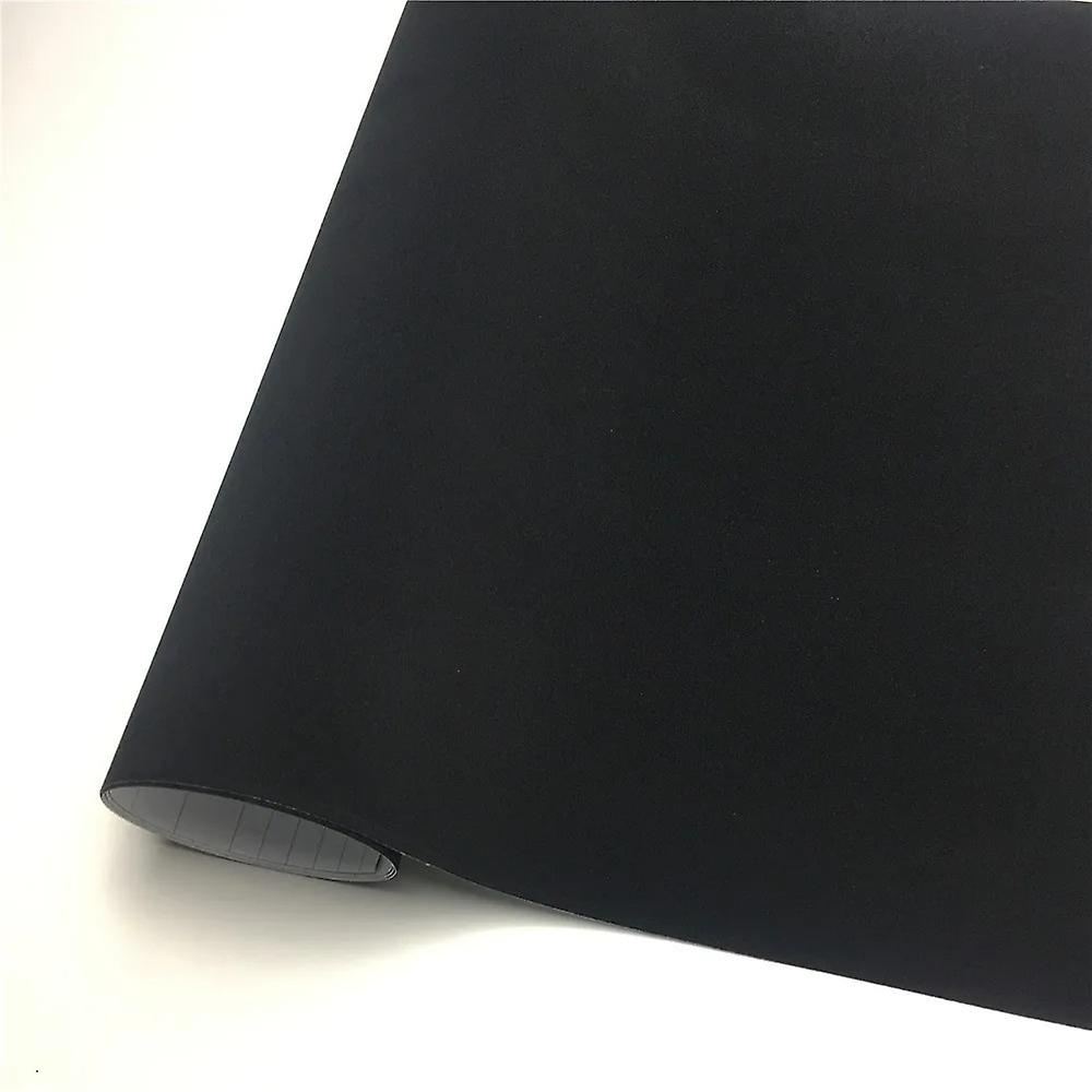 Film Adhésif En Vinyle Suédine Velours De Qualité Supérieure Pour La Personnalisation De Votre Voiture (135 X 30 Cm, Noir)