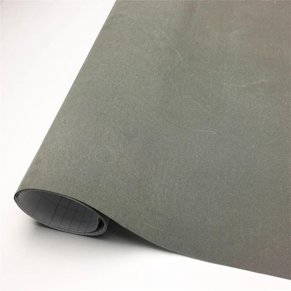 Film Adhésif En Vinyle Suédine Velours De Qualité Supérieure Pour La Personnalisation De Votre Voiture (135 X 20 Cm, Gris)