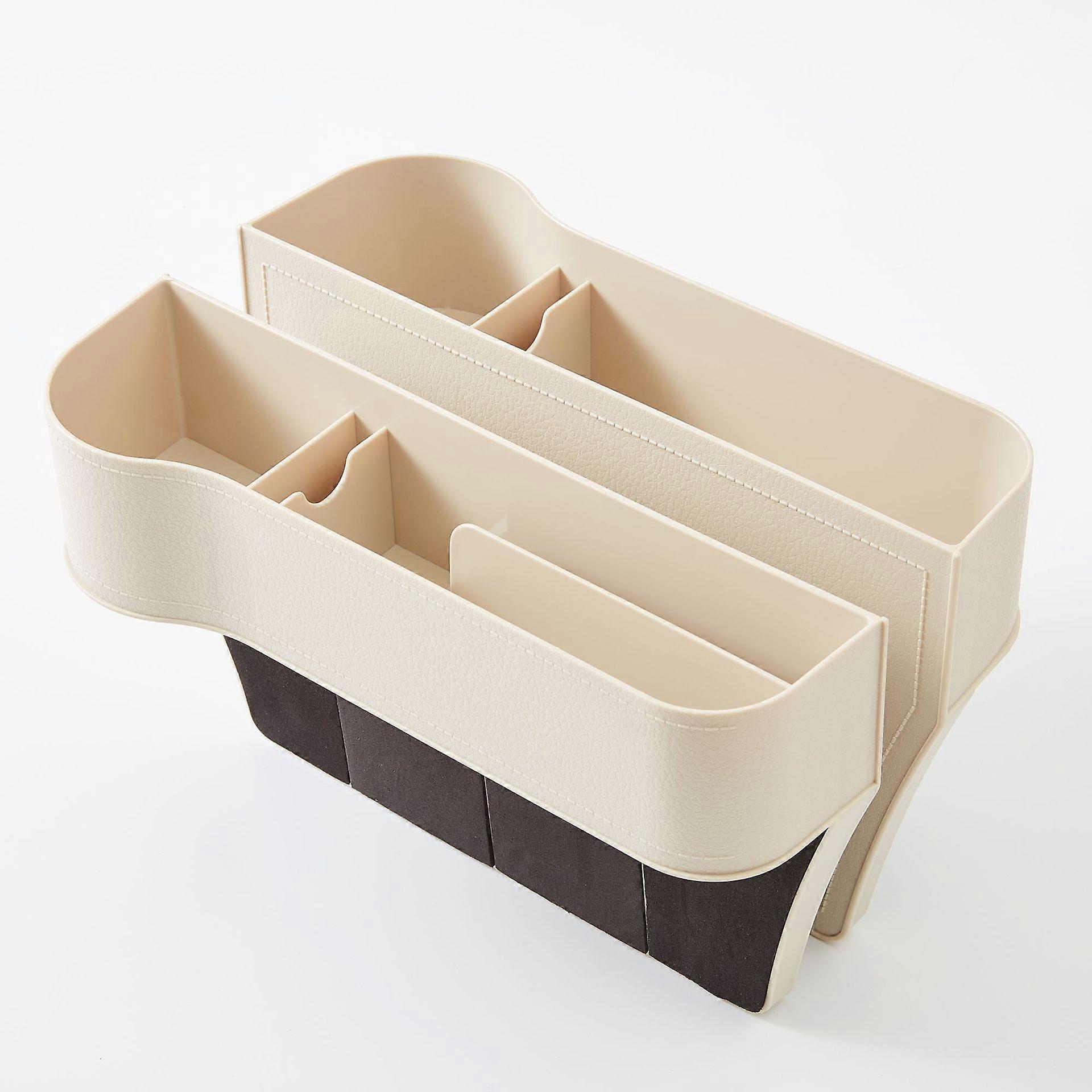 Paire De Boîtes De Rangement Pour Siège Auto, Compartiments Pour Portefeuille Et Téléphone (beige)