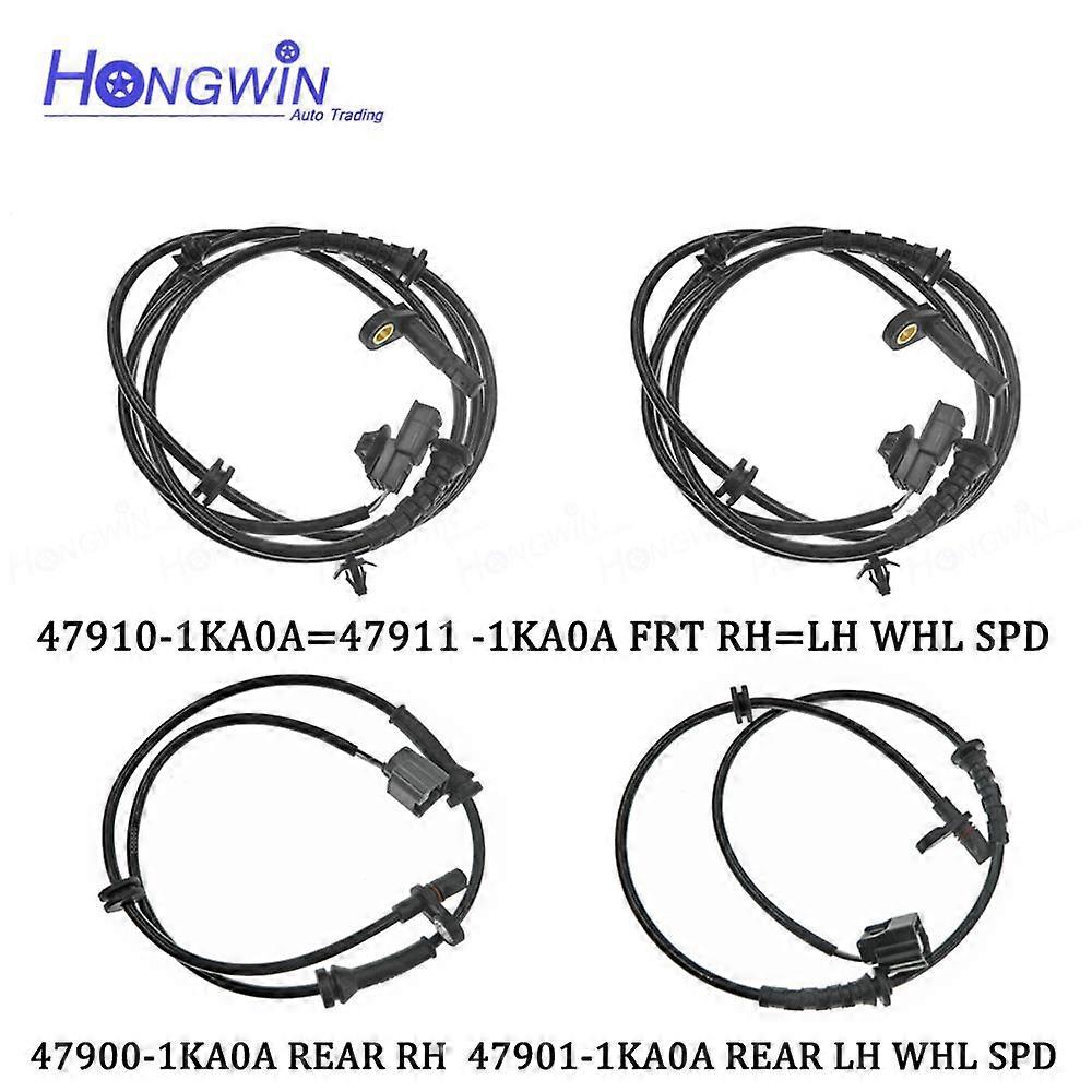 Capteur De Vitesse De Roue Abs Avant/arrière Gauche Et Droite Pour Nissan Juke 1.5 1.6 2011-2017 47900-1ka0a 47901-1ka0a 47910-1ka0a (1 Jeu)