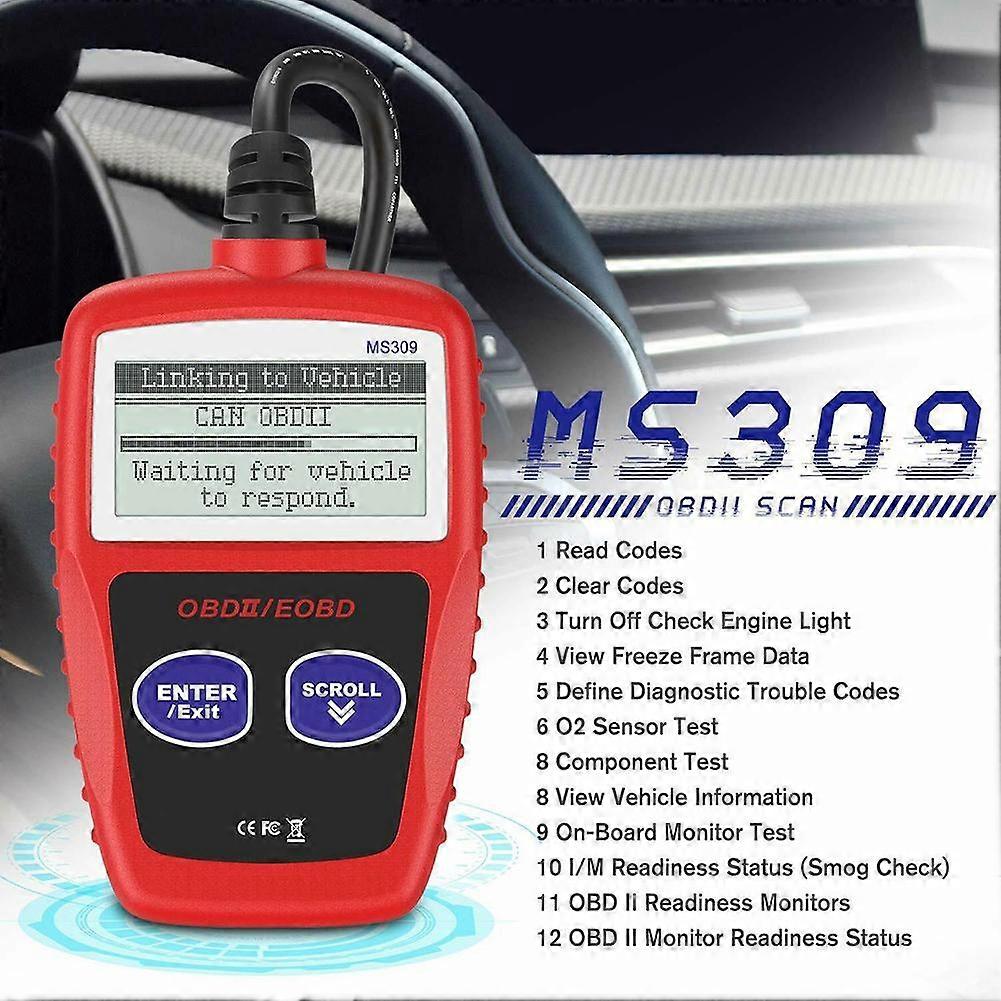 Scanner Obd2 Ms309 - Lecteur De Codes D'Erreur Moteur - Outil De Diagnostic Automatique Obdii