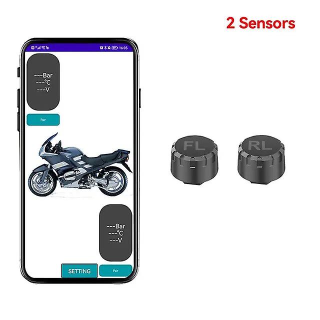 Capteurs De Pression Des Pneus Tpms Pour Moto, Système De Surveillance De La Pression Des Pneus Bluetooth 5.0, Capteur Externe, Compatible Android/ios Et Voiture.