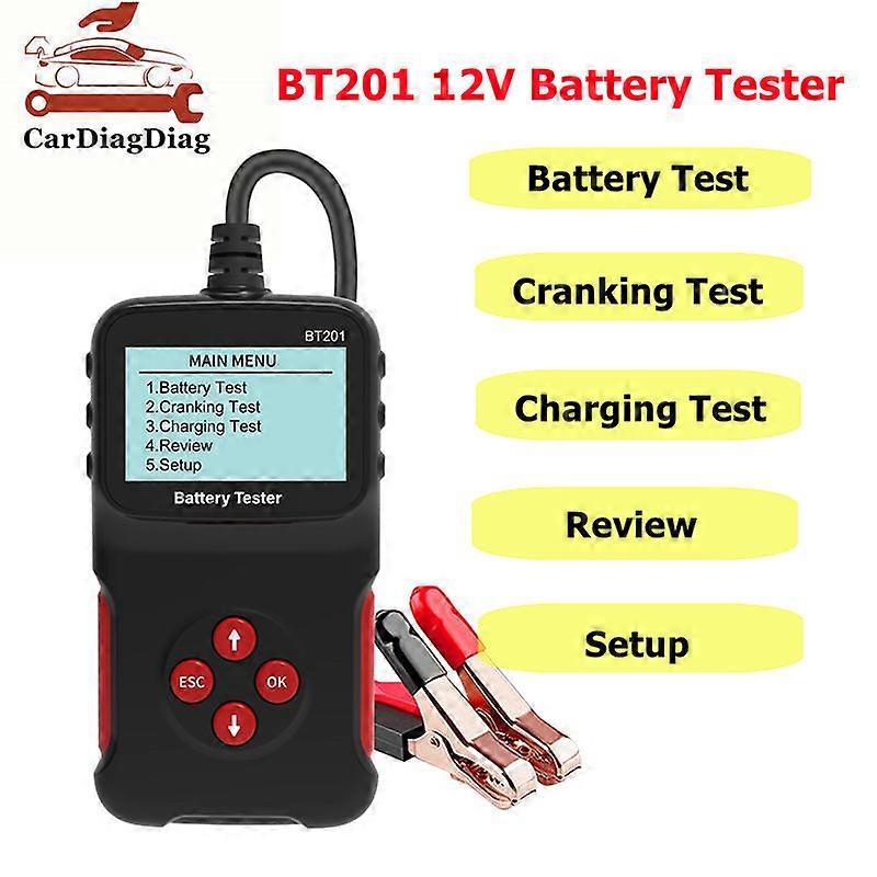 Testeur De Batterie Bt201 Pour Voiture - Scanner Automobile Universel 12 V - Outil De Diagnostic Multifonction - Prise En Charge De 6 Langues