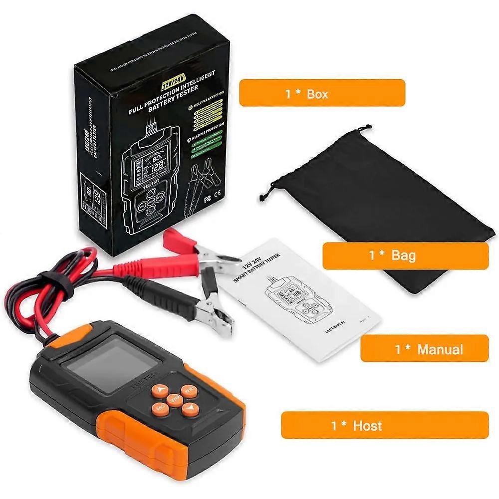 Testeur De Batterie Automobile Tk100 12v/24v : Affichage De L’état De Charge (soc) Et De L’état De Santé (soh), Analyse De La Capacité De La Batterie, Test De Tension De Charge Et De Résistance, Autom