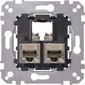 Merten Tragplatte 2fach m. RJ45 Cat6A STP MEG4576-0022