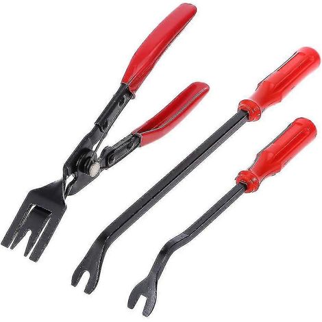 Werkzeugset Zur Reparatur Und Demontage Von Autotürverkleidungen Aus Stahl (3-teilig): Leichte Zange Und 15 Cm Schraubenöffner.