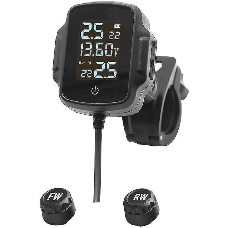 Motorrad-reifendruckkontrollsystem (tpms) Mit Reifentemperaturalarm Und Qc 3.0