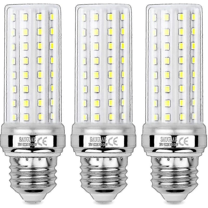 20-w-led-maiskolbenlampen, Entspricht 150-w-glühlampen, Kaltweiß (6000 K), E27-sockel, 3er-pack