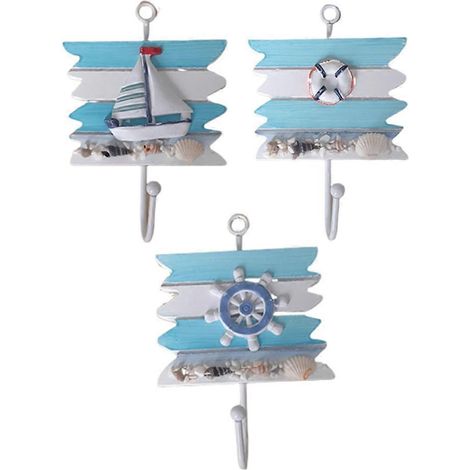 Set Mit 3 Kleinen, Zierlichen Und Kreativen Wandhaken Im Mediterranen Stil, Wanddekorationsaccessoires (zufällig Ausgewählt) - 18 X 11,5 Cm - Verschiedene Farben