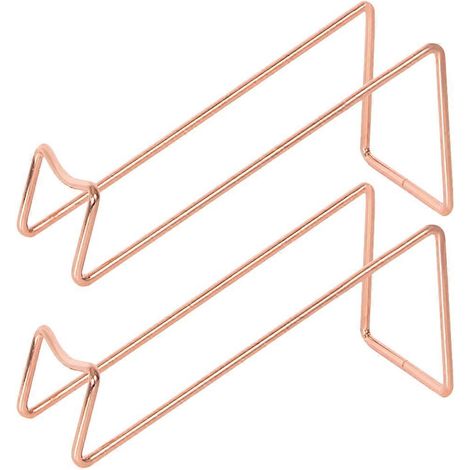 Set Aus 2 Flaschenhaltern Aus Metall, Weinregal, Weinregal Aus Schmiedeeisen Fürs Büro – 19,00 X 8,50 X 6,00 Cm – Roségold