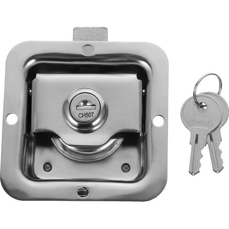 Edelstahl-anhängerpaneel-verriegelungsset, Kompatibel Mit Freizeit- Und Baufahrzeugen. – 9,5 X 8,3 X 4 Cm – Silber