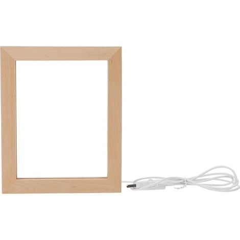 Led-beleuchteter Bilderrahmen, Einzigartiger Holzbilderrahmen, Eleganter Fotohalter – 23 X 17 Cm – Khaki