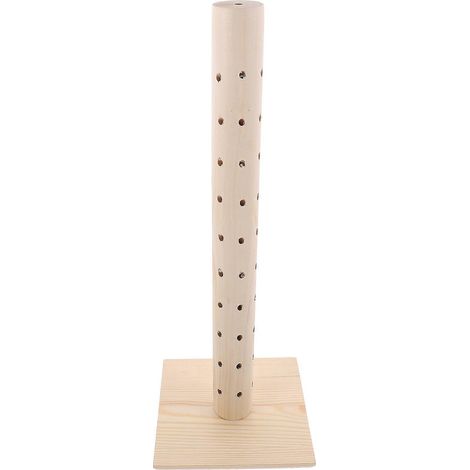 360° Drehbarer Schnullerhalter Aus Holz Mit Dekorativer Runder Öffnung – 42 X 14,5 X 14,5 Cm