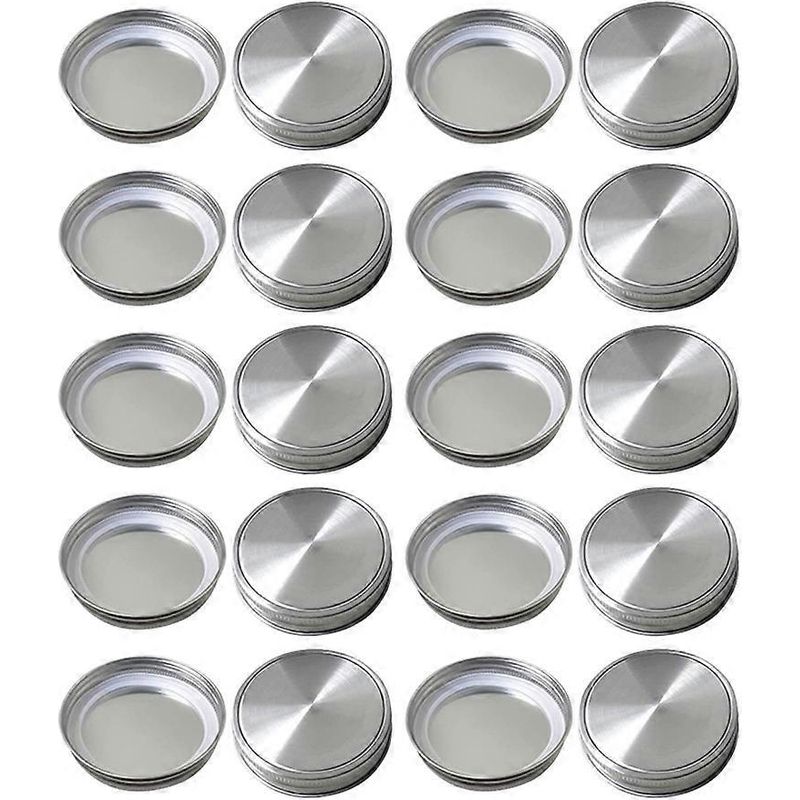 20 Luftdichte Deckel Für Einmachgläser – 7 X 7 X 1,5 Cm – Silber