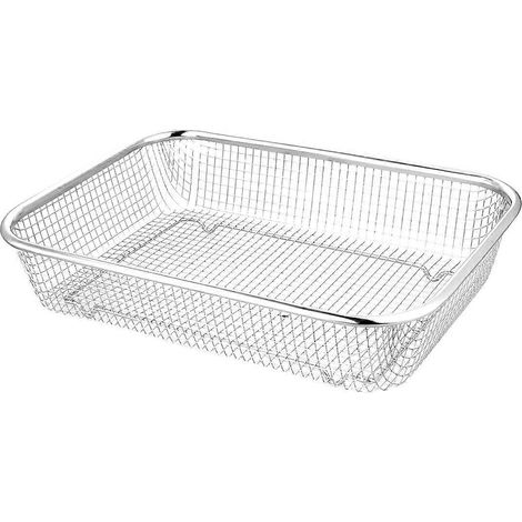 Dickes Edelstahl-sieb, Obst- Und Gemüsesieb, Multifunktionales Küchensieb (größe M, 30 X 22 X 6 Cm) – 30,00 X 22,00 X 6,00 Cm – Silber