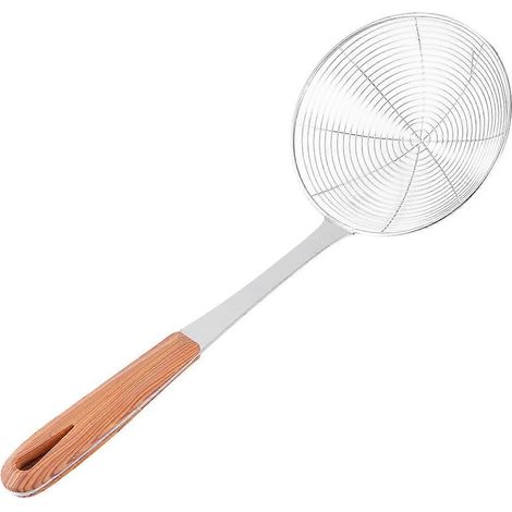 Ölsieblöffel Aus Edelstahl, Gemüsesieb, Nudelsieblöffel, Küchenhelfer Für Kartoffeln, Pommes Frites Und Chips (16 Cm) – 40,5 X 5 Cm – Kaffee