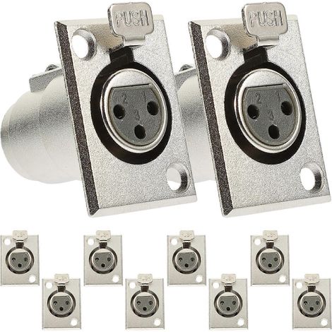 10 Weibliche 3-polige Mikrofonbuchsen Für Die Montage An Frontplatten Und Metallgehäusen – 3,5 X 2,5 X 4 Cm – Silber