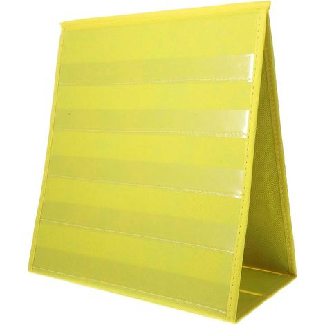 Freistehende, Doppelseitige Schreibtischablage Mit Taschen – 30,5 X 15,5 X 35,5 Cm – Gelb