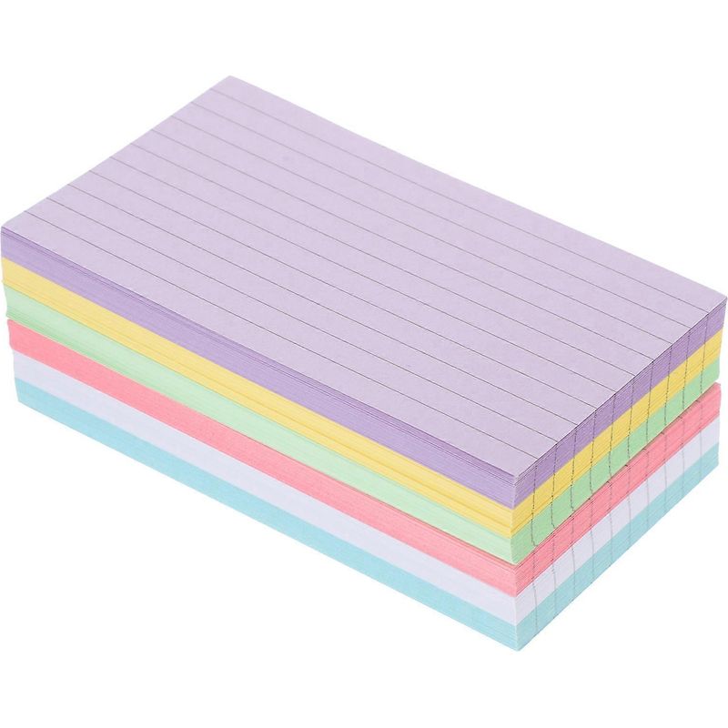 300 Karteikarten, Farbenfrohe Lernkarten, Handliche Vokabelkarten, Bürobedarf – 12,70 X 7,60 X 0,01 Cm