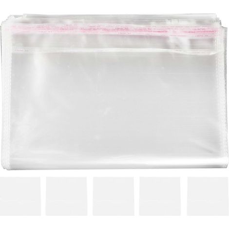 Bestomz Packung Mit 100 Transparenten Plastikbeuteln (30 X 40 Cm), Leicht Zu Verschließen Und Selbstklebend, Für Langlebige Verpackungen, Ideal Für Gebäck, Kerzen, Seife Und Kekse. – 40,00 X 30,00 X 1