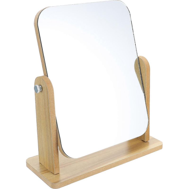 Schwenkbarer Tischspiegel Für Bad Oder Schlafzimmer, Mit Holzständer. – 18,00 X 13,00 X 1,00 Cm