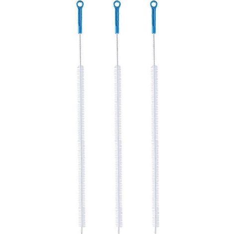 Set Mit 3 Universellen Abfluss- Und Spülbeckenreinigungsbürsten Mit Spiralförmigen Nylonborsten – 71 X 2 Cm – Himmelblau