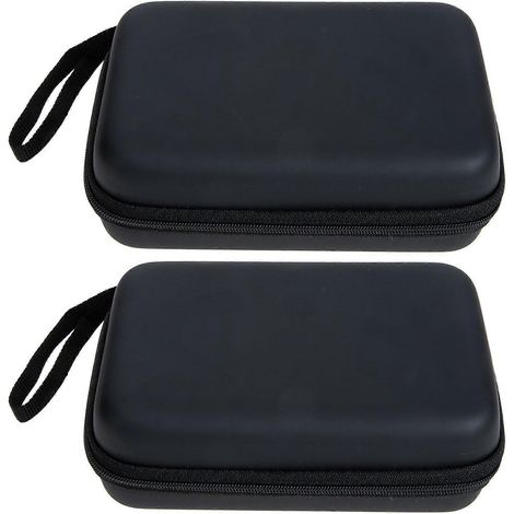 Set Mit 2 Quadratischen Aufbewahrungstaschen Für Kabel Und Kopfhörer – 17 X 12 Cm – Schwarz