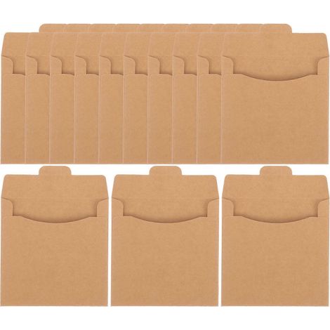 50 Kraftpapierhüllen Für Cds Und Dvds, Aufbewahrungsbeutel Und Umschläge Für Cds – 15 X 12 Cm – Hellbraun