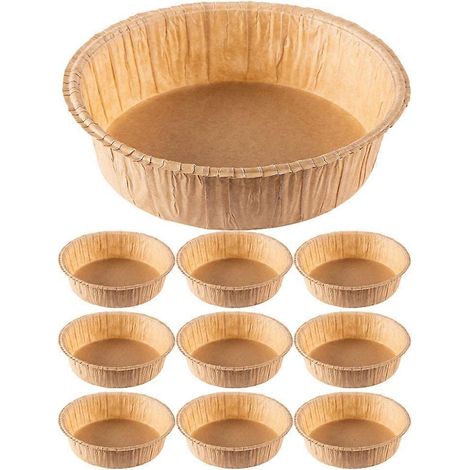 Set Mit 10 Hitzebeständigen Einweg-kuchenformen Aus Papier – 16 X 16 X 5,5 Cm