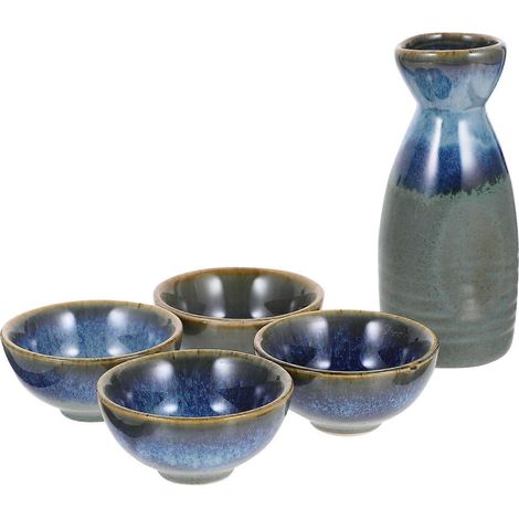 Set Aus Keramik-aufbewahrungsregalen Im Japanischen Stil Für Sake-kannen Und Weingläser (verschiedene Farben) - 4 X 4 X 12 Cm - Verschiedene Farben