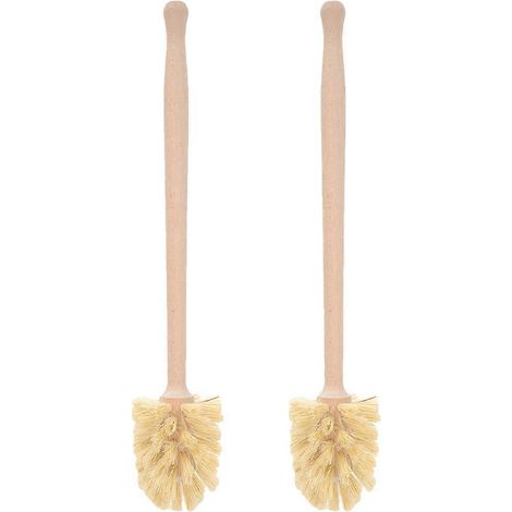 Set Mit 2 Effizienten, Tragbaren Toilettenbürsten Mit Langem Griff. – 35,00 X 6,50 X 6,50 Cm – Khaki