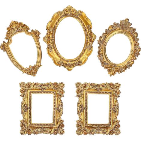 Set Mit 5 Bilderrahmen Im Europäischen Stil Fürs Büro, Kreatives Fotozubehör – 12,30 X 10,00 X 1,00 Cm – Verschiedene Farben