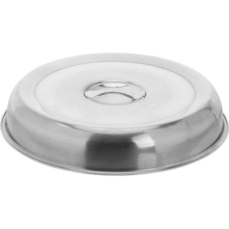 Runder Edelstahldeckel Für Steaks – 24 X 24 X 4 Cm – Silber