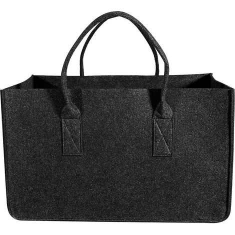 Lioobo Filz-aufbewahrungstasche Für Brennholz, Tragbarer Filz-organizer Mit Tragegriff, Dicke Stütze Für Tannenholz (farbe Zufällig) - 43,00 X 27,00 X