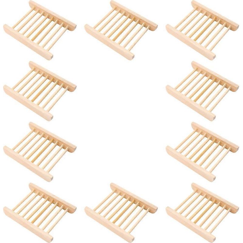 Set Mit 10 Seifenablagen Aus Holz Für Arbeitsplatte, Seifenaufbewahrung Und Abtropffläche Für Spülbecken – 11,50 X 9,00 X 1,80 Cm