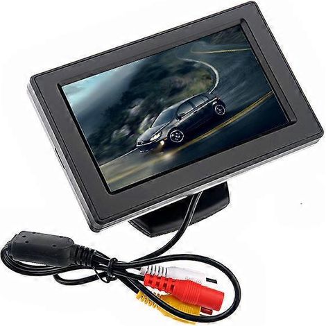 4,3-zoll-lcd-auto-rückspiegelmonitor Mit 2 Av-eingängen Und Abnehmbarer Sonnenblende Für Dvd/vcd/gps/autokamera (schwarz)