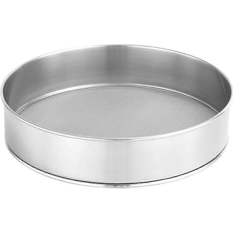 Feinmaschiges Mehlsieb Aus Edelstahl, Manuelles Mehlsieb, Rundes Zuckersieb Für Kuchen Und Gebäck (25 Cm) – 25 X 25 Cm – Silber