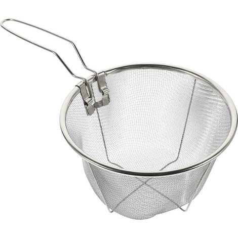 Praktischer, Zusammenklappbarer Frittierkorb Aus Edelstahl (1 Stück) – 31,5 X 18 X 11 Cm – Silber