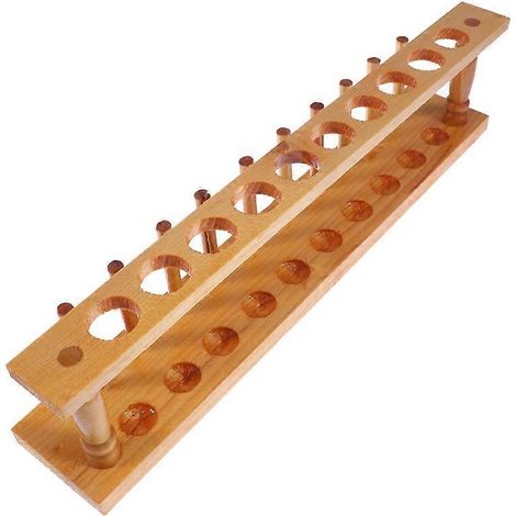 Holzgestell Für 10 Reagenzgläser, Reagenzglashalter, Laborbedarf Für Die Schule – 35,6 X 6,4 Cm