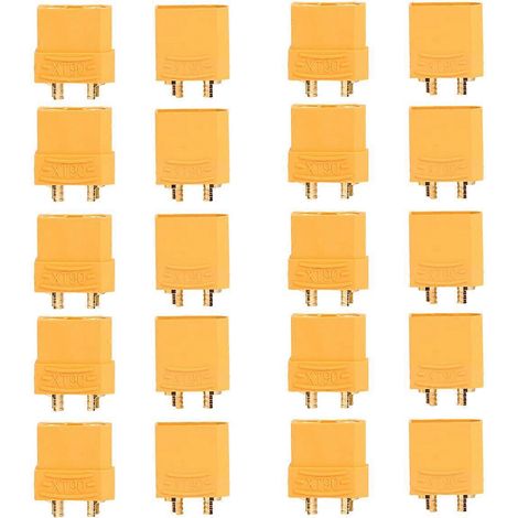 Packung Mit 20 Xt90-steckern (männlich Und Weiblich) In T-form Für Batteriebetriebene Modellflugzeuge (orange) – 2,5 X 2,1 Cm – Orange