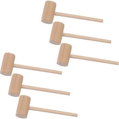 Set Mit 6 Mini-gebäckklopfern Aus Massivholz, Für Den Privaten Und Gewerblichen Gebrauch. – 19 X 6,4 Cm