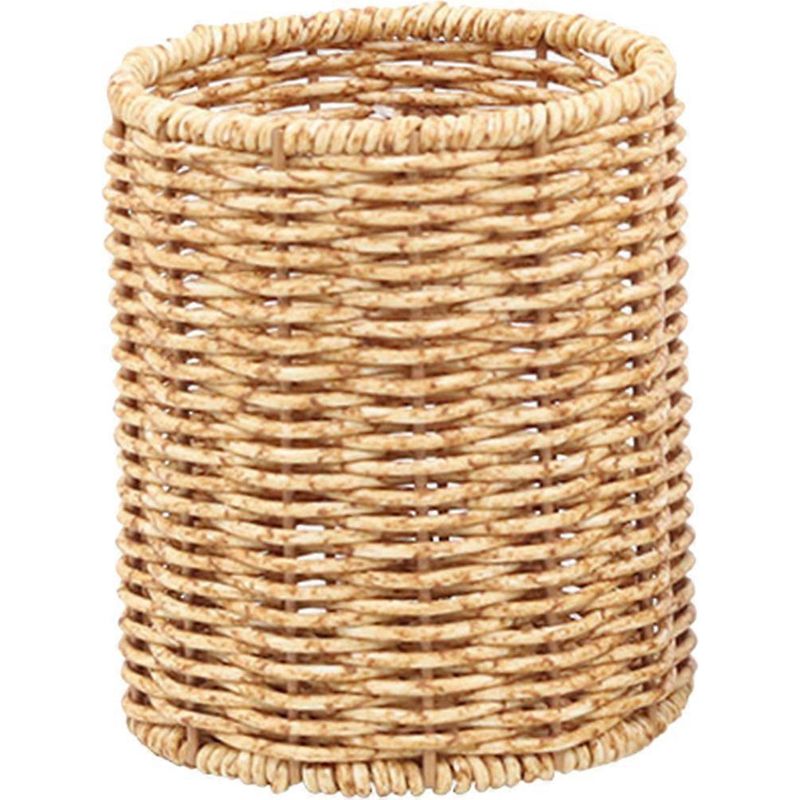 Runder Stiftehalter In Rattanoptik, Zylindrischer Halter Für Gelstifte – 12,50 X 10,00 X 10,00 Cm