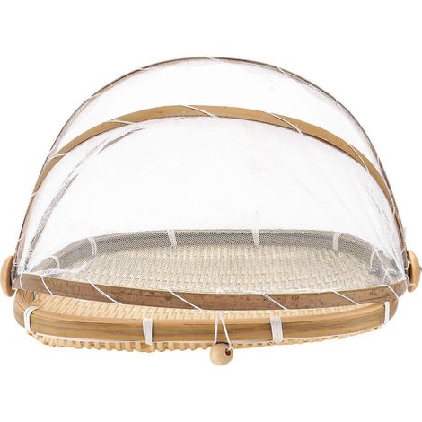 Bambus-aufbewahrungskorb Mit Insektensicherem Deckel – 28 X 28 Cm – Khaki