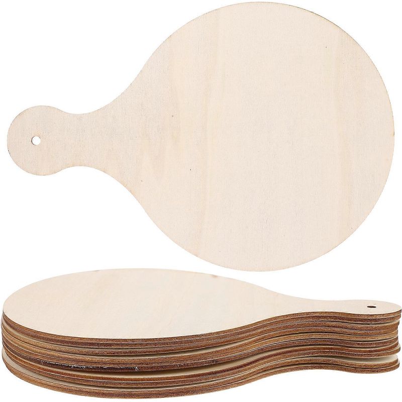 Set Mit 10 Runden Schneidebrettern Aus Unbehandeltem Holz Mit Griff – 0,2 X 16 X 23 Cm