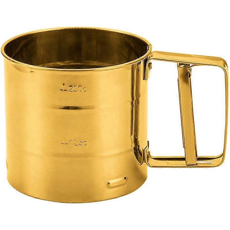 Tragbares Mehlsieb, Kreatives Becherförmiges Zuckersieb Für Selbstgebackene Köstlichkeiten (gold) - Golden