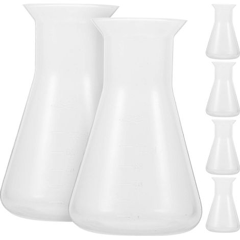 Set Mit 6 Erlenmeyer-kolben Aus Kunststoff, 100 Ml – 9,80 X 6,00 X 6,00 Cm