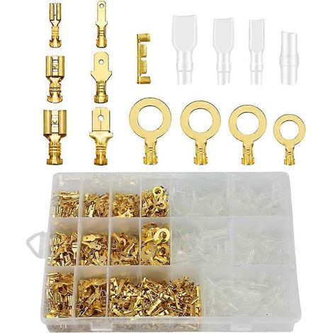 1000 Isolierte Kabelverbinder, Gabelkabelschuhe, Kabelanschlussklemmen – 22 X 16 Cm – Weißgold