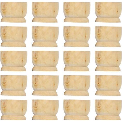 Set Mit 20 Hölzernen Ostereierbechern Zur Präsentation Von Ostereiern Für Zuhause – 4,00 X 4,00 X 3,20 Cm