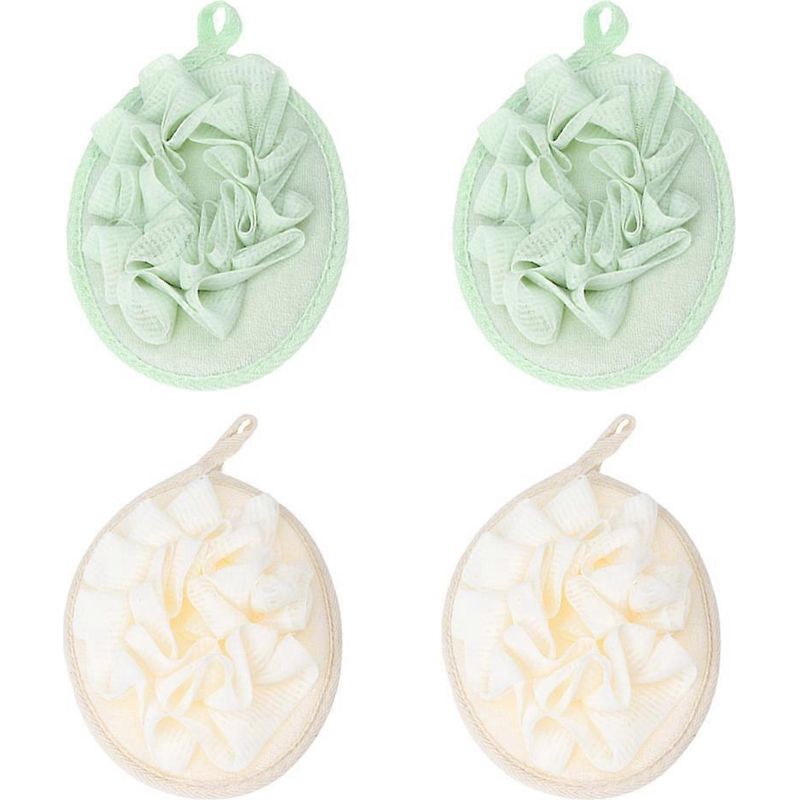 Set Mit 4 Netz-badeschwämmen Für Dusche, Badaccessoires Und Badekugel – 17,00 X 13,00 X 2,00 Cm